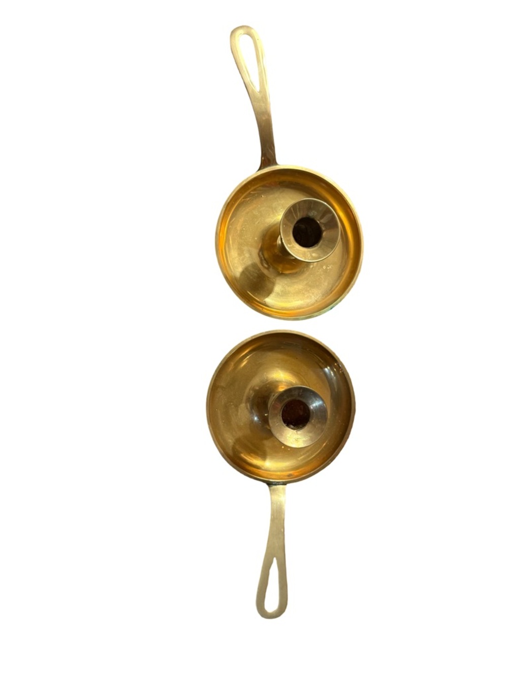 Vintage Solid Brass Chamber Style Candle Holders